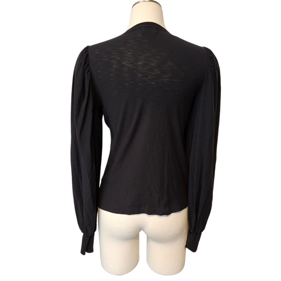 EUC NATION LTD TABITHA FULL SLEEVE V- NECK BLACK SZ S - Picture 7 of 13